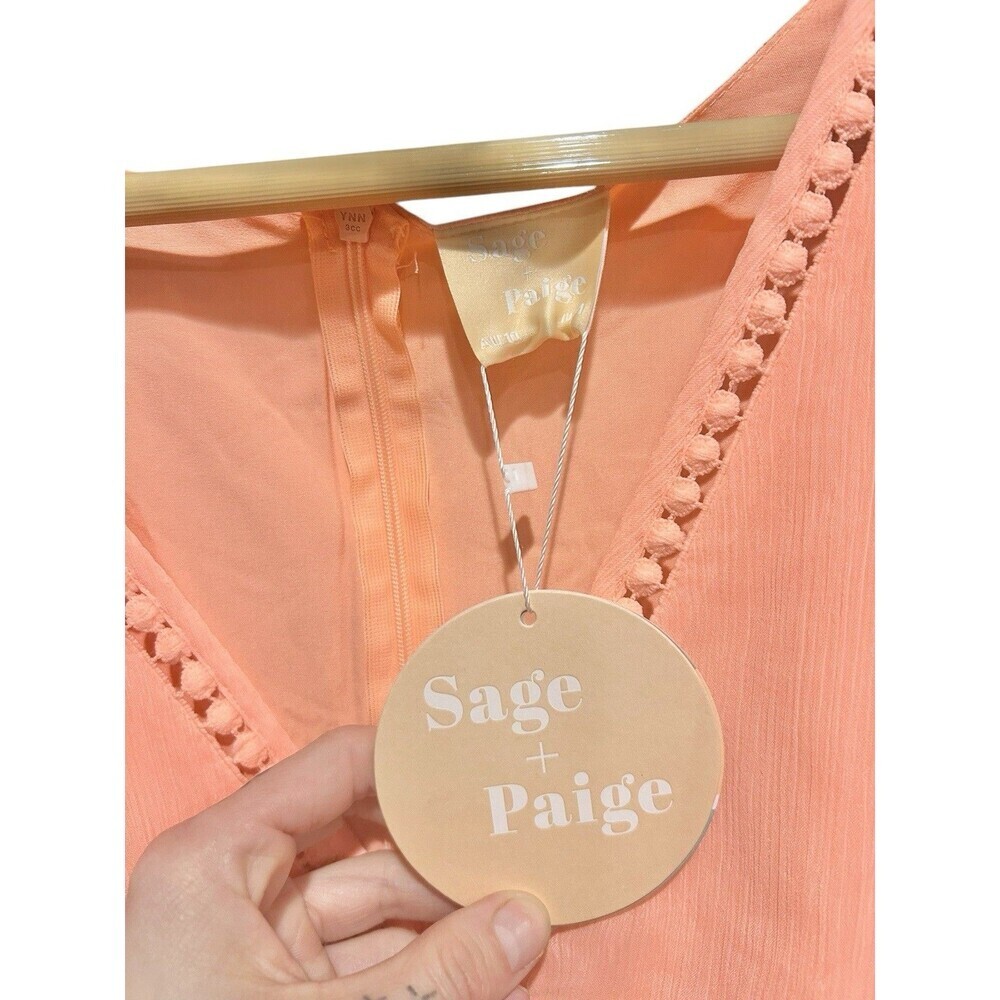 Nwt Sage & Paige In Heaven Mini Dress Neon Orange Pink Womens Size Medium Summer - Picture 4 of 9